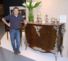 Michael James of The Silver Fund in New York City with what may be the most monumental sterlingmounted French furniture of the Twentieth Century an Art Nouveau meuble dappui by Jansen circa 1905 Once owned by Jay Gould and auctioned at Sothebys in 1983 the cabinet was 450000
