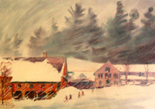 Dodge MacKnight 18601950 Figures in the Snow watercolor 16 by 23 inches signed lower left Dodge MacKnight