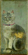 A folk art painting of a cat sold for 16 times its estimate