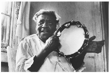 Sister Gertrude Morgan SInging and Playing the Tambourine New Orleans circa 1973 Gelatin silver print Collection of Sylvia de Swan