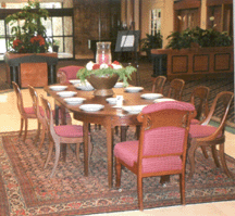 In the Marriott lobby was an inviting exhibit from several of the shows dealers The table and chairs sold for around 6500