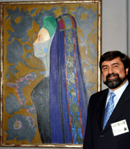Eric W Baumgartner director of Hirschl amp Adlers American art department with Veiled Lady The Persian Lady by Frank Stella 1926 The oil on canvas was 750000 and was included in Stellas landmark solo show in Naples 1929 It has been part of a private collection since the 1930s