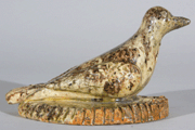 Representing Shenandoah Valley this redware bird figurine was signed several times by Winchester Va potter Anthony Baecher and realized 19800