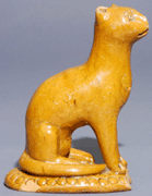 Rare redware cat attributed to Solomon Bell Strasburg Va 12100