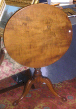 An Eighteenth Century American tilt top table drew interest at Center Chimney Bristol RI