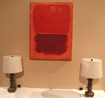 St Louis dealer Gallery Van Doren offered a pair of bronze sculpture by Alberto Giacometti Lampe en forme de bourdeoir circa 1960 35000 that flanked Mark Rothkos 1967 Dark Red on Red a smallscale acrylic on paper 125 million