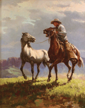 The Lead Horse Olaf Wieghorst oil on canvas 75600