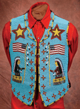 Nez Perce mans pictorial beaded vest circa 1890 24640