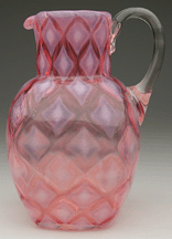 Phoenix Glass Co cranberry Giant Diamond Optic pitcher 3720