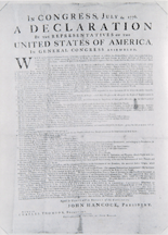 A John Dunlap print of the Declaration of Independence was found folded inside a scrapbook at Learys bookstore in 1969 and sold at Freemans for 404000 It is on view at the Dallas Public Library