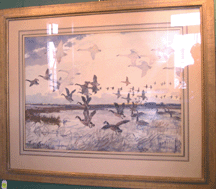 A beautifully painted watercolor by Frank Weston Benson Geese and Swans in Flight brought a record 103500