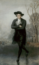 Under the influence of British painting luminaries such as Thomas Gainsborough and Sir Joshua Reynolds Stuart created innovative compositions notably his striking depiction of The Skater William Grant 1782 Oil on canvas courtesy National Gallery of Art Washington DC