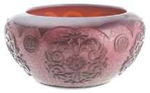 Steuben plum jade Canton pattern bowl 5975