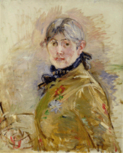 Berthe Morisot Self Portrait 1885 oil on canvas 24 by 1958 inches Muse Marmottan Monet Paris FranceBridgeman Art Library