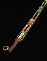 This Eastern Great Lakes stone pipe and quilled wood pipestem sold for a record 180000