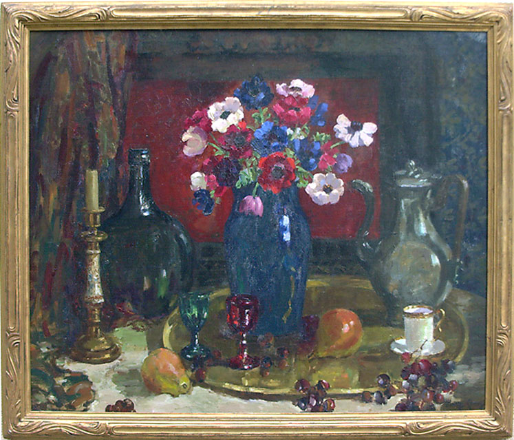 Mary Gray 18911964 Anemones oil on canvas 29 78 by 35 inches signed lower right frame 34 by 40 inches