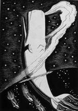 Night and Stars or Moby Dick Rises 1929 ink on paper 10 by 7 inches The New York Public Library