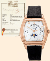 A Patek Philippe Reference 5013 also went out at 417500 The 18K pink gold gentlemans wristwatch was made in 1994
