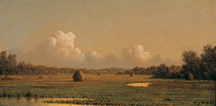 Martin Johnson Heade Lynn Meadows Mass 187175 oil on artists board 778 by 16 inches Henry and Sharon Martin Collection