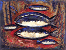 A symbolic Maine painting by Marsden Hartley titled The Six Fish was the top lot of the auction at 336000