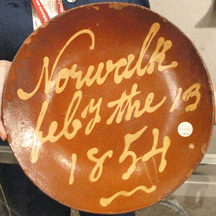 The plate was one of the top lots of the auction The Norwalk Historical Society wanted it for its museum but was outbid by New York City dealer Gary Stradling Norwalk eventually wound up with the plate however purchasing in the days following the auction from Stradling