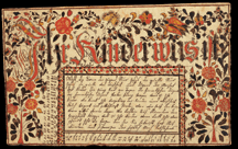 Birth certificates or Taufschein were a popular form of fraktur Fraktur made by Joseph Lochbaum Pennsylvania 1810 watercolor and ink on paper Museum purchase