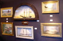 New York dealer Louis J Dianni offered an arresting array of marine pictures that ranged from the circa 1811 Brig Nancy Ann of Newburyport Moses Brow Comr entering the Mile of Naples by Michele Felice Corne to Edouard Marie Adams 1896 The Barque Dunkerque to Wesley Elbridge Webbers Minot Light