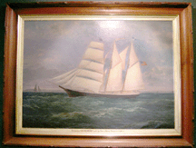 Conrad Freitags portrait of the barkentine Lizzie Merry was sold for 35750 to benefit the Skidompha Library in Damariscotta Maine