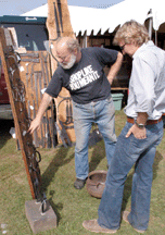 Leigh Keno was back in Brimfield one of his childhood haunts looking at wrought iron hinges and latches in the booth of Ron Lyons Leigh and his twin brother Leslie collected wrought iron as young enterprisers JampJ