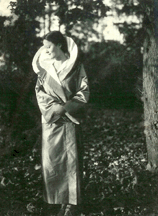 Eva Zeisel wearing a silk wrap designed by an artist friend about 1929 Photograph courtesy of the Eva Zeisel Archives