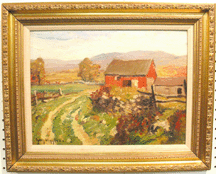 The small oil on board signed Guy Wiggins sold at 4400