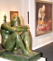 Marlborough Fine Arts of Londons front and center stand was anchored by Aristide Maillols bronze La Nuit of 1902 The 118centimetertall figure is from an edition of six