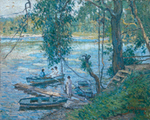 Antonia P Martino Along the Delaware 1926 oil on canvas 32 by 40 inches reached 80500