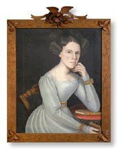 Telephone bidders across the country competed for Portrait of a Young Woman attributed to Ammi Phillips raising the final bid to 35100