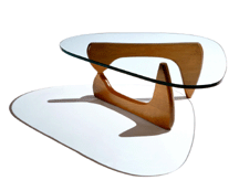 The sculptor Isamu Noguchi designed this coffee table with a biomorphic glass top manufactured by Herman Miller 1947 Courtesy of the Brooklyn Museum of Art