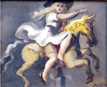 Reginald Marshs Girl on a Carousel oil on panel stimulated stiff competition among phone and room bidders pushing the work to 16100