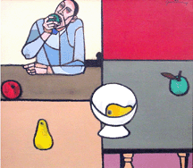 Robert Gwathmey Man Eating an Apple oil on canvas 10200