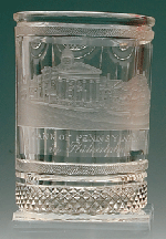 Tumbler or spill holder engraved with an image of the Bank of Pennsylvania Philadelphia 9625