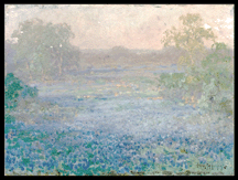 Julian Onderdonks small but beautiful oil on wood panel Blue Bonnets North of San Antonio went to an area collector for 31625