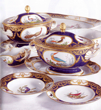 Made by Sevres in 179293 for Englishman M Sudell a 92piece Beau Bleu armorial partdinner service with ornithological decorations sold to Albert Amor Ltd a London specialist in Eighteenth Century English porcelain for 251200 350450000