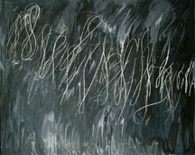 The auction record for Cy Twombly was broken twice when untitled New York City shown here a rare gray painting from 1968 sold for 8696000 breaking the record set just a few minutes earlier by untitled Rome from 1961 which brought 7968000