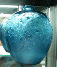 Numerous pieces of Lalique were offered including a large blue acanthus vase that sold for 8000