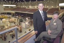 Jim and Judy Lowery Lowery Enterprises mangers and creators overlooking the show floor