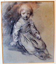 A rare Thomas Gainsborough drawing in charcoal and white chalk of a Little Girl Seated sold for 92800 going to a phone to a bidder from London