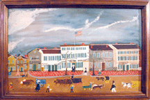 A Nineteenth Century street scene of Marblehead that was attributed to Jonathan Orne Johnson Frost brought 58750 from a phone bidder
