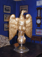 Hopewell NJ dealer Brian Gage displayed this carved and gilded lectern in the form of an eagle The circa 1840s piece soared out of Gages booth at the very start of the show