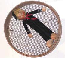 Rubadubdub this doll in a tub awaited patrons in the booth of Ted John Harmony Barn Antiques Phillipsburg NJ