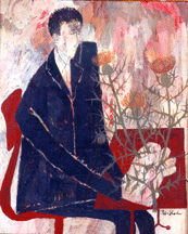 Ben Shahn Blond Botanist 2 1954 tempera on canvas mounted on board 21 by 17 inches sight 32 by 28 38 inches framed