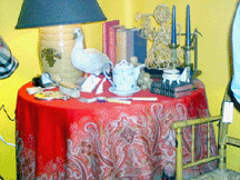 Mary Whittemore Dickerson Md table with eclectic items
