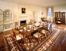 The du Pont dining room table was made in Baltimore just after the Revolutionary War and the dining chairs were made in New York for Victor Marie du Pont who lived there until 1805 The room has been the setting of generations of du Pont festivities